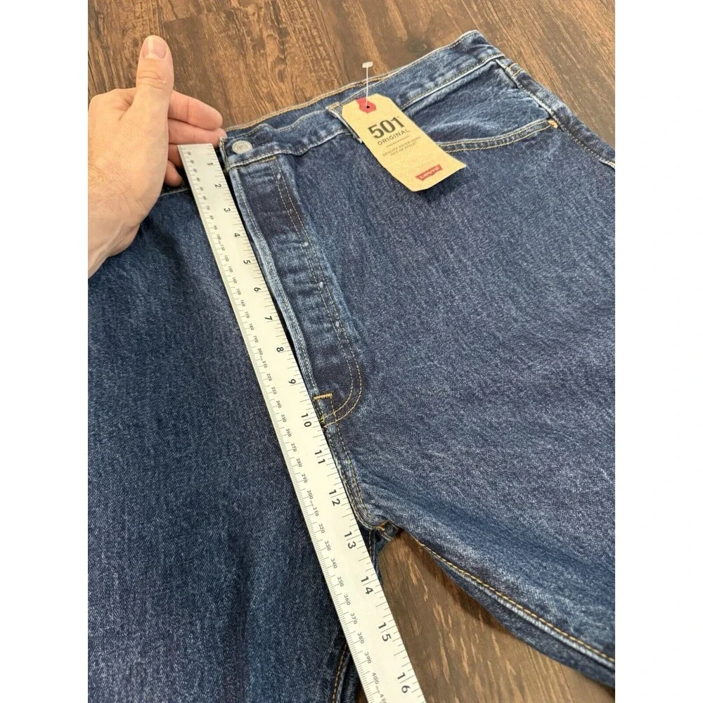 Levis 501 Jeans Size 42x33 Blue Straight Leg Medium Wash Button Fly Mexico
